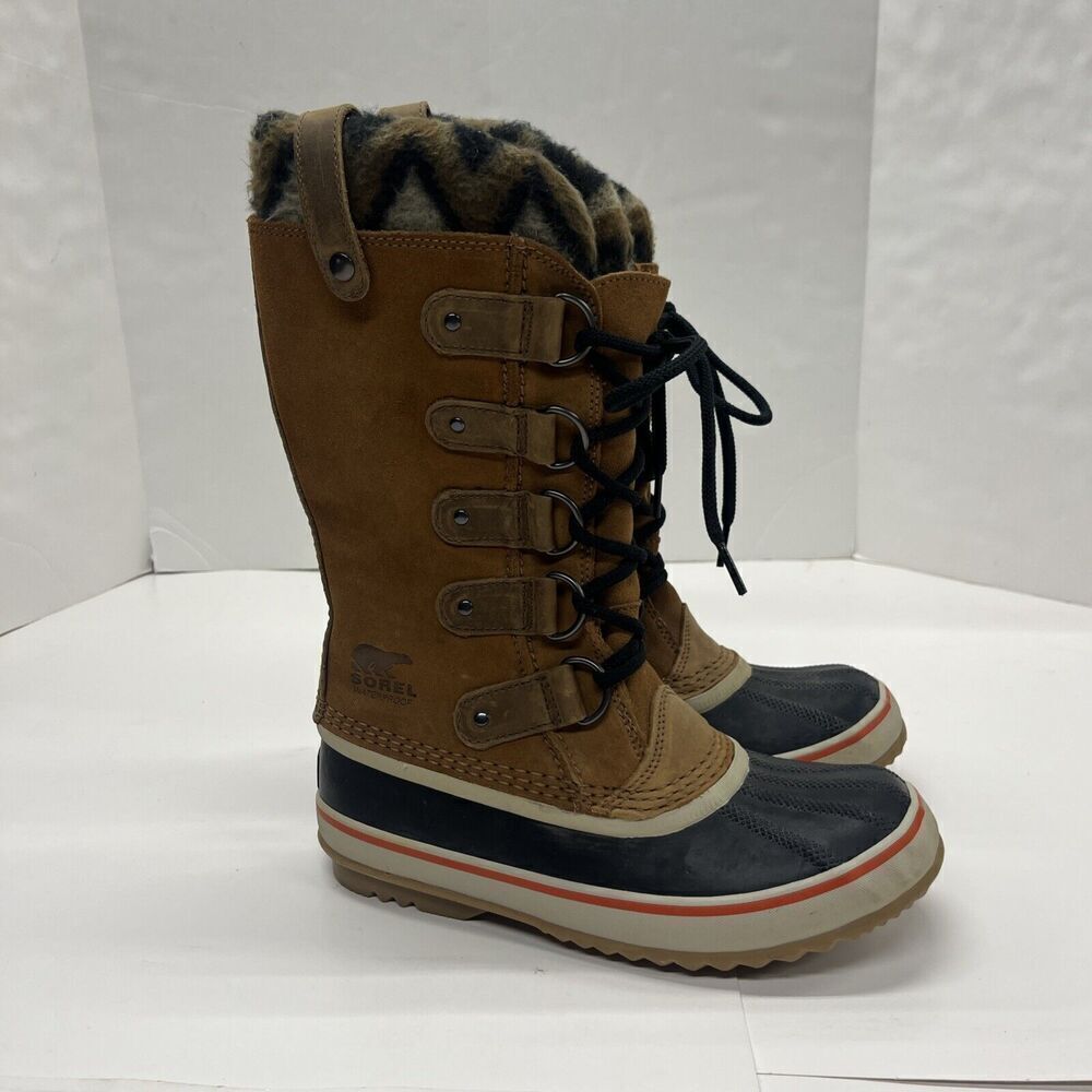 Sorel Womens Joan Of Arctic Knit Elk Waterproof Boots 6 Brown WMN'S NL2142-286
